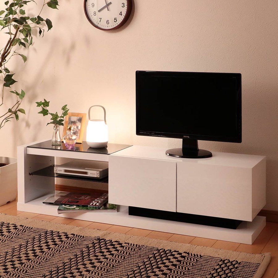 モノトーン鏡面 テレビボード/ローボード W120 楽天市場】テレビ台 ローボード 鏡面 ガラス モダン シンプル