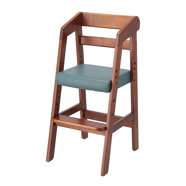 ベビーチェア 幅35cm 木製 高さ調整 キッズ チェア 椅子 天然木 合成皮革 ミディアムブラウン｜interior-palette｜03