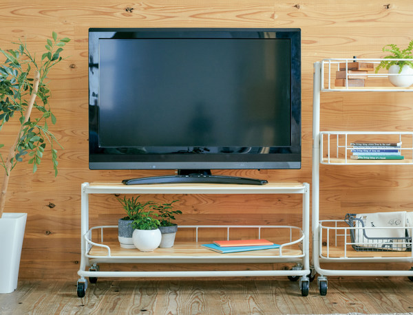 弘益 テレビ台 ローボード キャスター付 スチールフレーム 約幅85cm