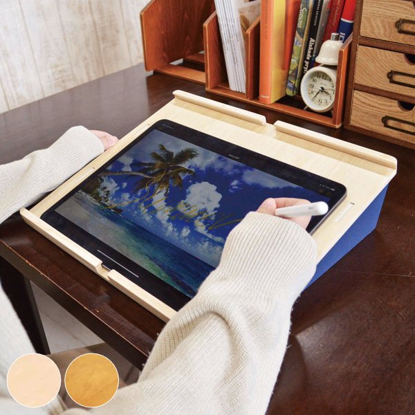 タブレットスタンド 2way 卓上 木製 組立 （ タブレット スタンド 机上