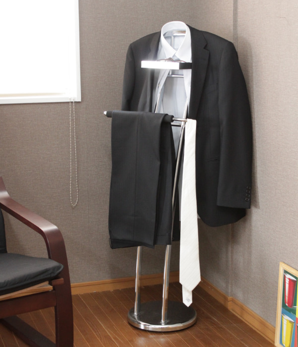 ミヤグチ企販 スーツハンガー トレー付 ハンガーラック スチール製 高