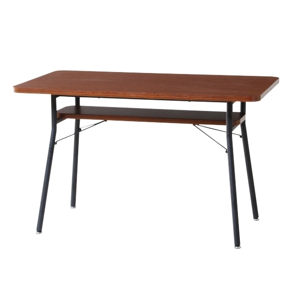 ダイニングテーブル 幅110cm ミルド ダイニング テーブル 木目調 スチール脚 棚 ラック 収納 （ 机 食卓テーブル 食卓 100 2人掛け 4人掛け ソファテーブル ）｜interior-palette｜02