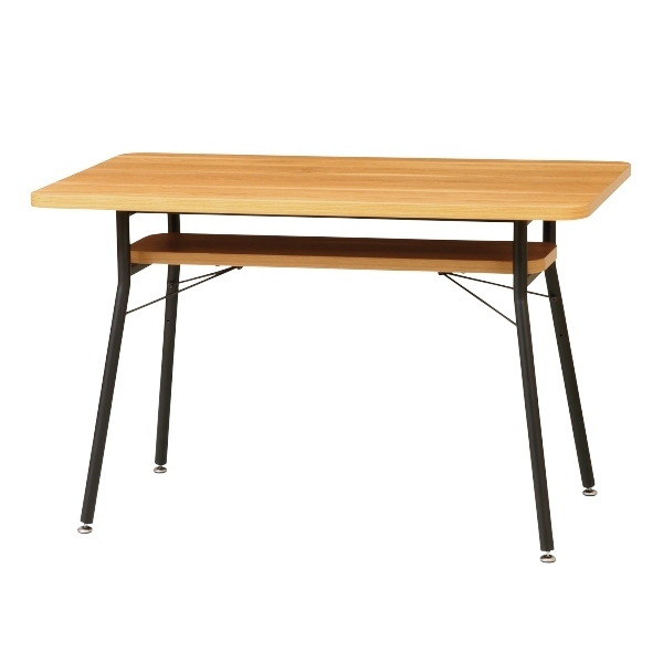 ダイニングテーブル 幅110cm ミルド ダイニング テーブル 木目調 スチール脚 棚 ラック 収納 （ 机 食卓テーブル 食卓 100 2人掛け 4人掛け ソファテーブル ）｜interior-palette｜03
