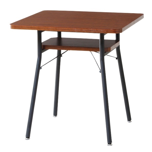 ダイニングテーブル 幅65cm ミルド ダイニング テーブル 木目調 スチール脚 棚 ラック 収納 （ 机 食卓 2人掛け ソファテーブル カフェテーブル 正方形 ）｜interior-palette｜02