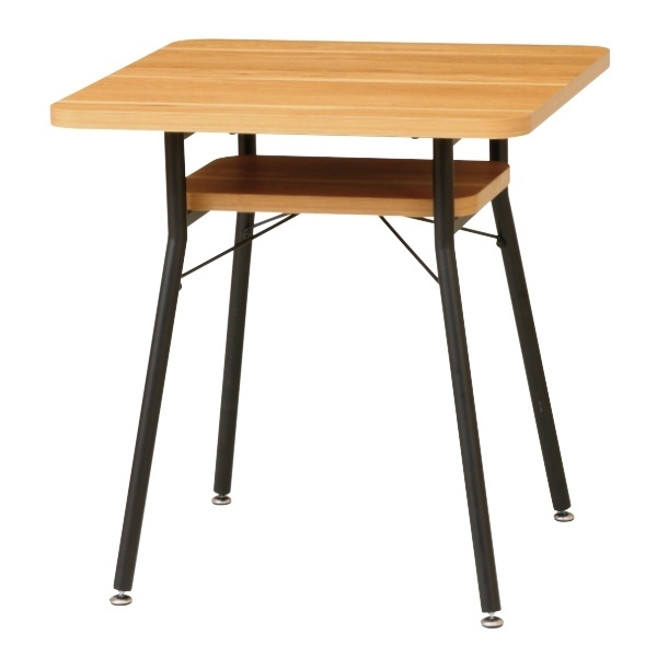 ダイニングテーブル 幅65cm ミルド ダイニング テーブル 木目調 スチール脚 棚 ラック 収納 （ 机 食卓 2人掛け ソファテーブル カフェテーブル 正方形 ）｜interior-palette｜03