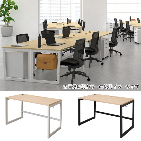 （法人限定） デスク 幅120cm 奥行70cm ナチュラル オフィス オフィスデスク コンセント 配線 つくえ （ パソコンデスク 幅 120 ワークデスク フリーアドレス ）
