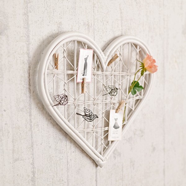 籐 ウォールボード ハート型 姫系 fiore 幅50cm （ ラタン インテリア