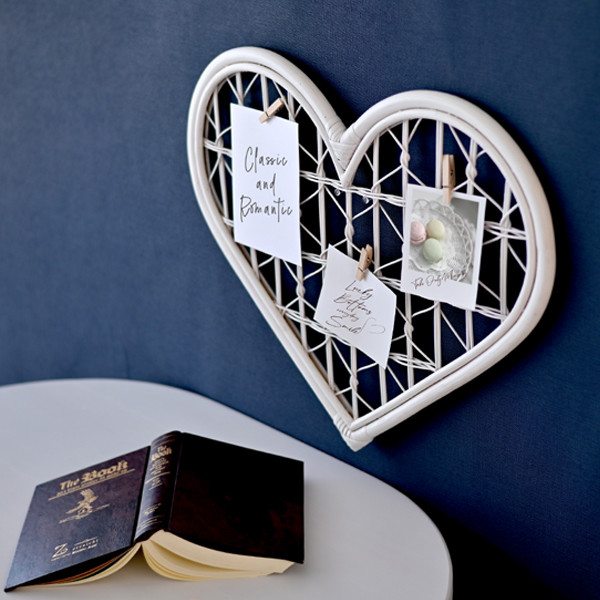 籐 ウォールボード ハート型 姫系 fiore 幅50cm （ ラタン インテリア