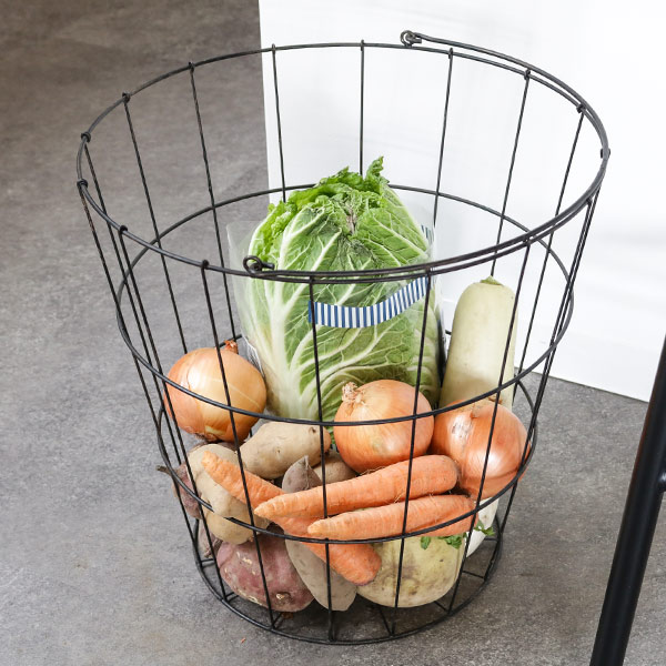 ちどり産業 ランドリーバスケット アンティーク 大容量 洗濯かご 丸型