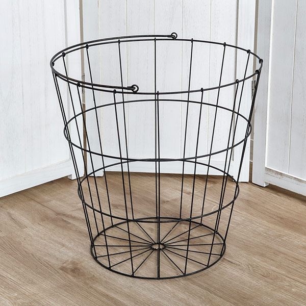 ちどり産業 ランドリーバスケット アンティーク 大容量 洗濯かご 丸型