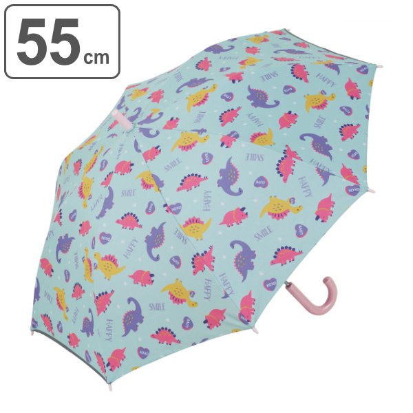晴雨兼用傘 55cm 子ども用 ジャンプ傘 HAPPY＆SMILE （ 傘 かさ カサ 日傘 雨傘 晴雨兼用 ）