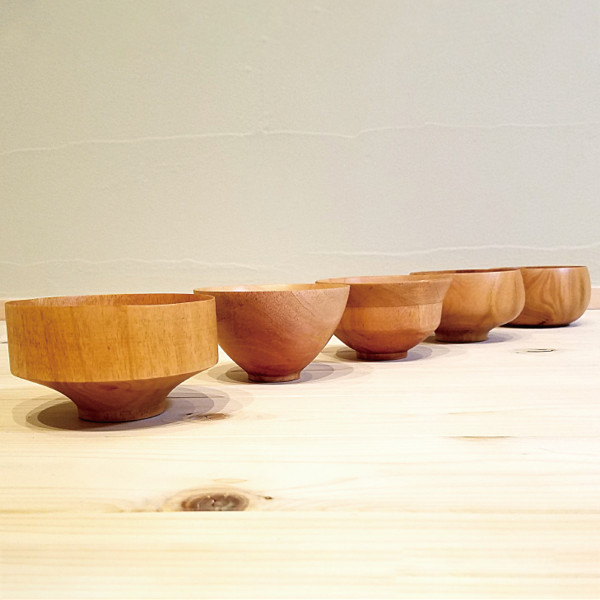 ボウル お椀 300ml SoliD.Bowl Edge エッジ 木製 マホガニー 同色5個