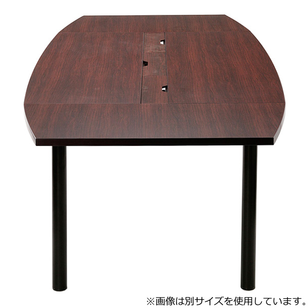 （法人限定） 会議テーブル 幅240cm 木目調 スチール脚 配線 ユニット オフィス ミーティング テーブル （ 会議用テーブル 会議机 ミーティングテーブル ）_5