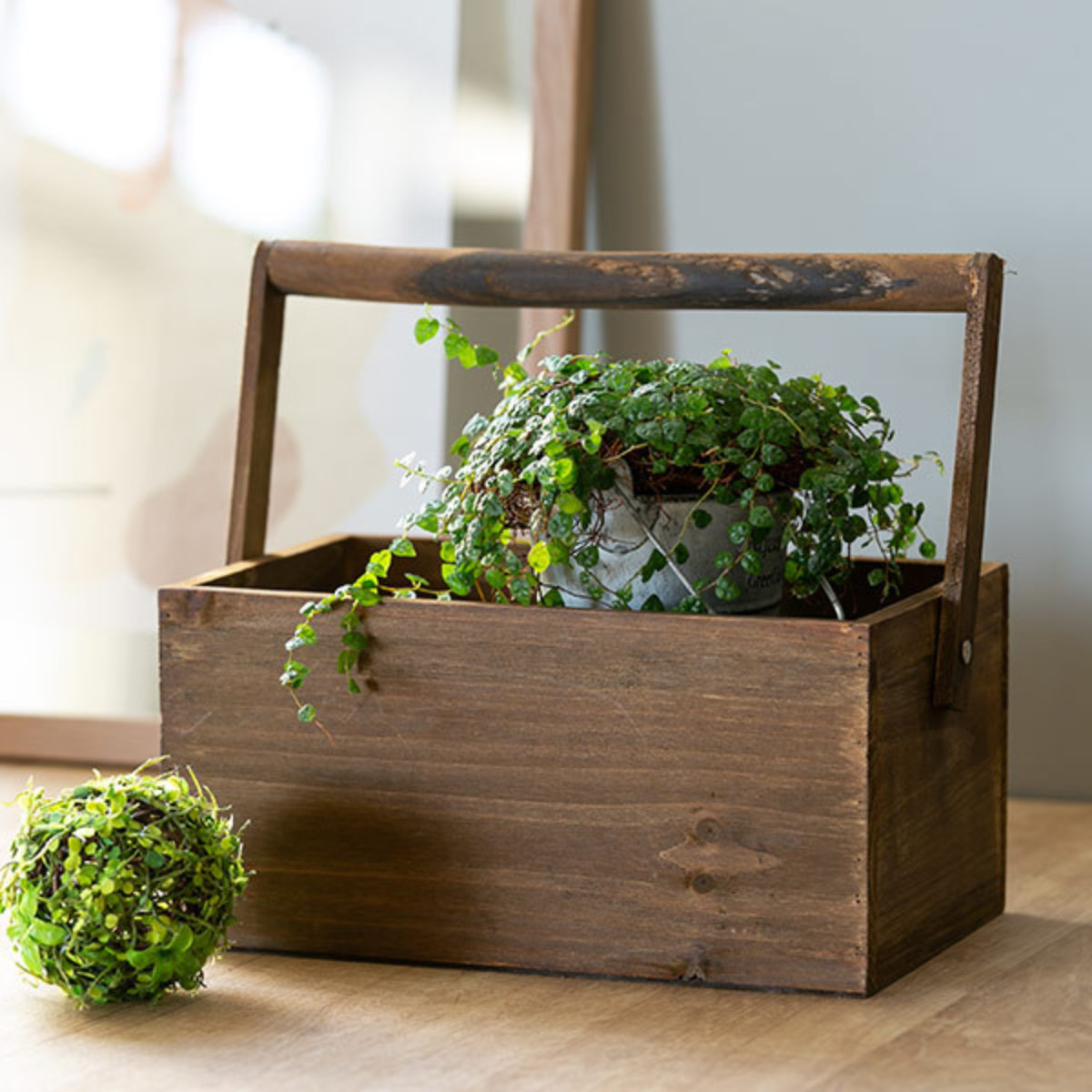 小物収納 ドゥー 取っ手付き 木製 収納ボックス 卓上 幅25.5×奥行16×高