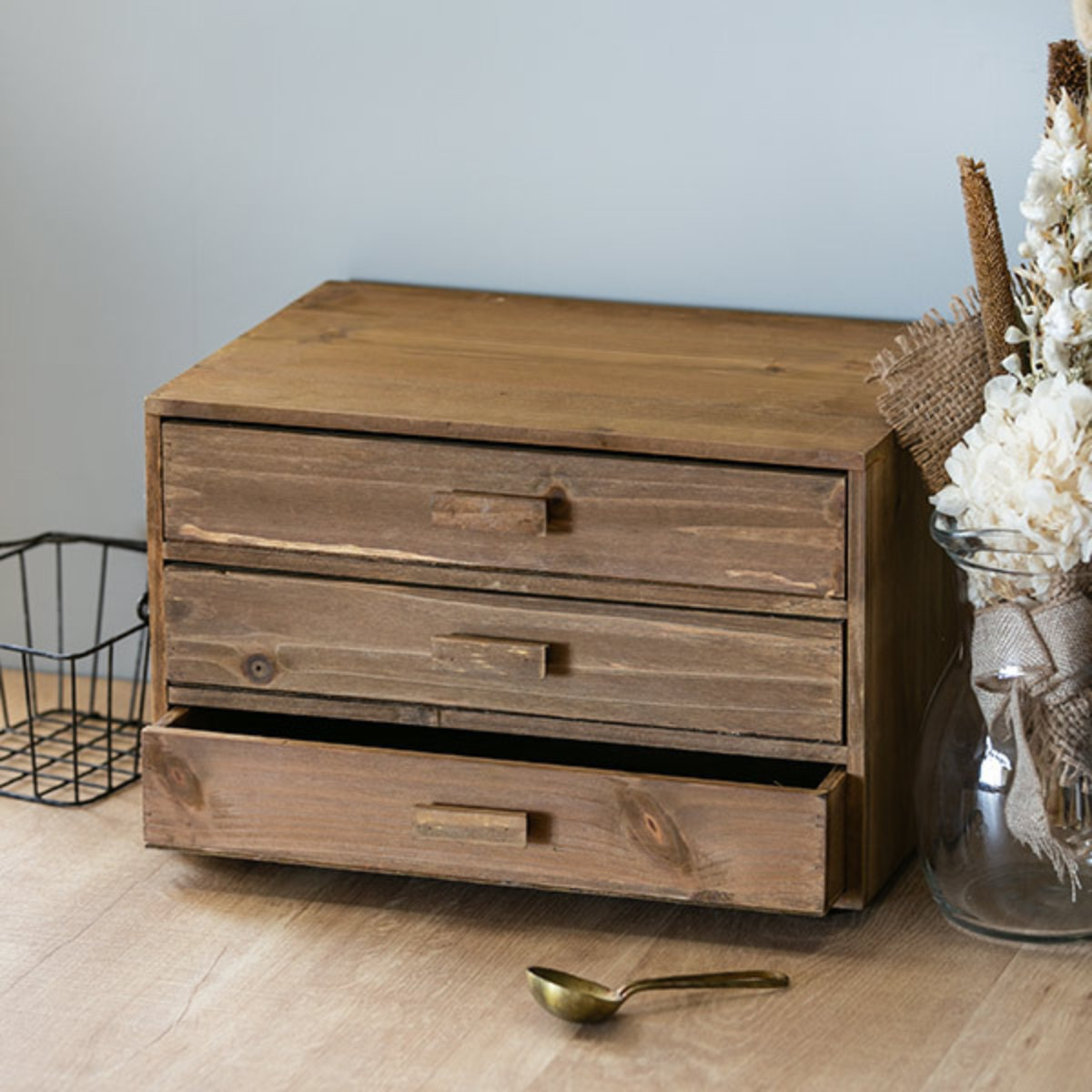 チェスト 3段 幅33×奥行24.5×高さ21cm L 小物収納 ドゥー 木製 収納