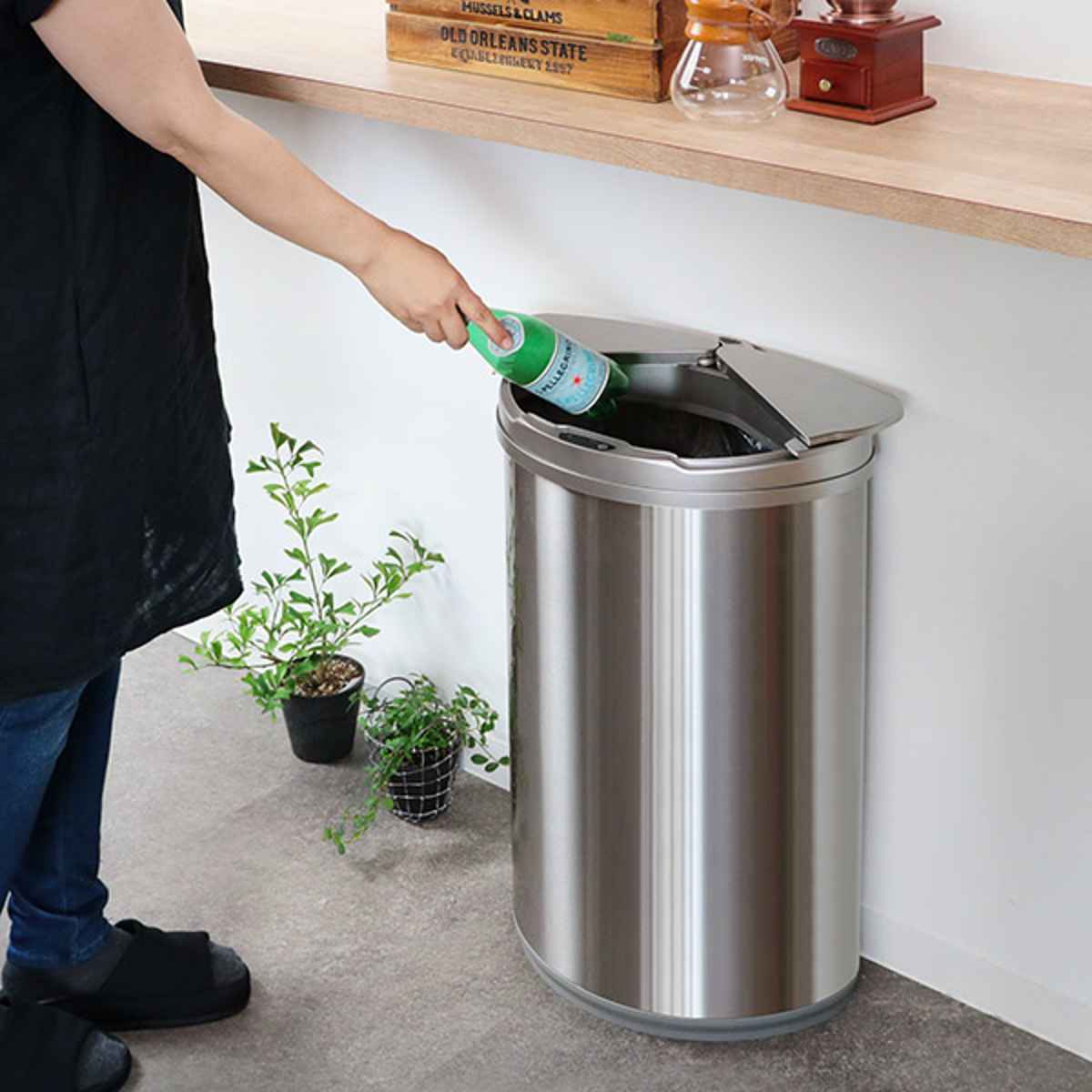 ホームテイスト（HOME taste） ゴミ箱 47L ステンレス センサー式