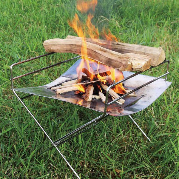 弘益 焚き火台 軽量 薄型 バーベキューコンロ 2Way フレイムピット
