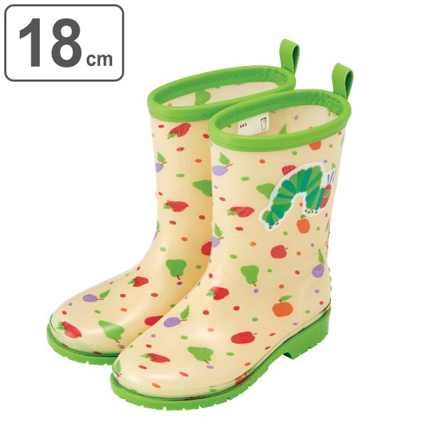 雨靴 子ども用 18cm レインブーツ はらぺこあおむし 長靴 （ ながぐつ レインシューズ あおむし レイングッズ ）