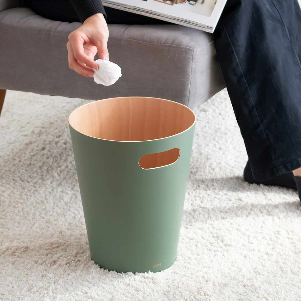 アントレックス umbra ゴミ箱 7.5L ウッドロウカン 木製 （ アンブラ