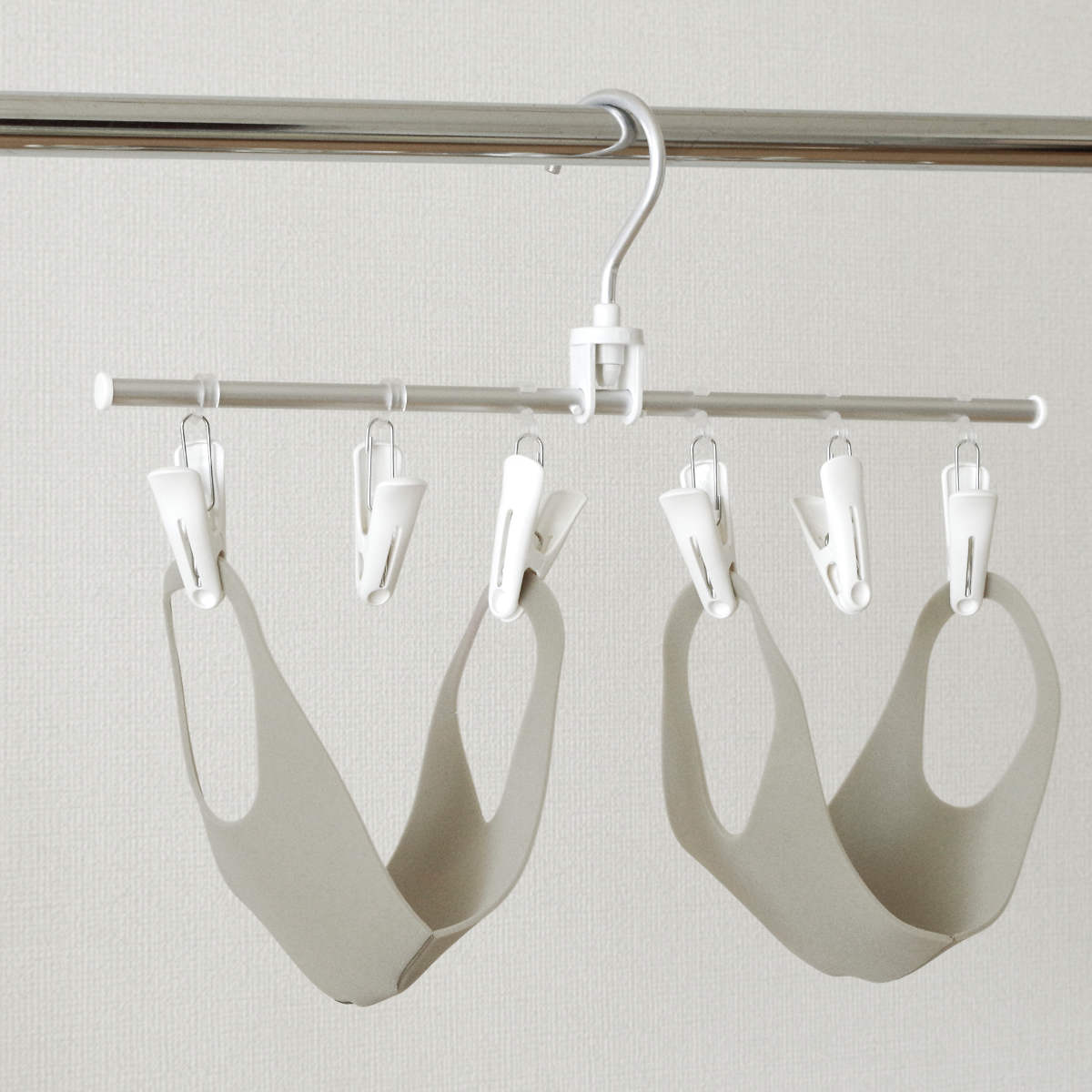 小物干し直線ハンガー Kogure 6ピンチ 洗濯ハンガー 小物干し マスク 洗濯 ハンガー （ ピンチハンガー 洗濯ばさみ付きハンガー アルミ ）