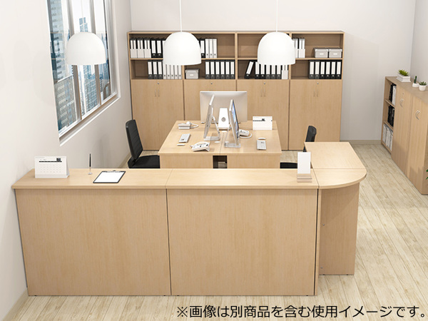 （法人限定） ハイカウンター ジェイシリーズ 幅90cm 奥行45cm 受付 カウンター 木目調 テーブル （ 受付カウンター 受付台 オフィス インフォメーション ）の画像