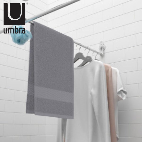 バス収納 umbra アンブラ 91cm シュアロック シャワードライバー 浴室収納 ( 浴室用 ポール 浴室乾燥 物干し竿 短い 引っ掛ける )