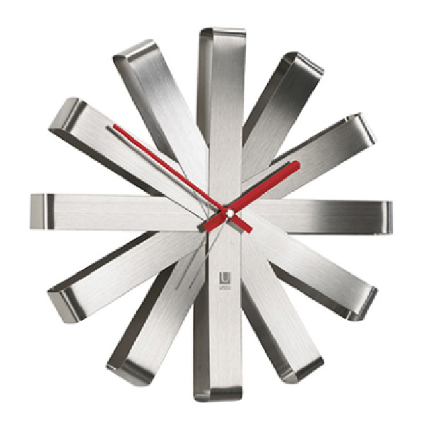 Umbra（アンブラ） 掛け時計 リボン 北欧 壁掛け （ 時計 壁掛け時計