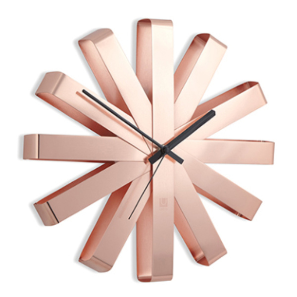 Umbra（アンブラ） 掛け時計 リボン 北欧 壁掛け （ 時計 壁掛け時計