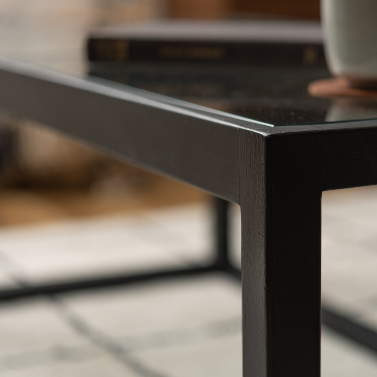 東谷 センターテーブル 幅110cm ガラステーブル ガラス天板 木製 天然