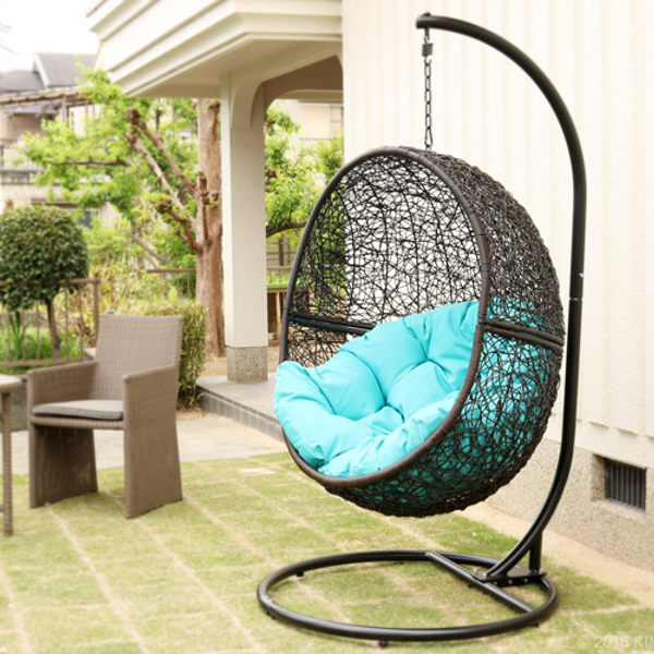 ハンギングチェア 1人用 アジアンリゾート風 クッション付 Breeze カゴ 