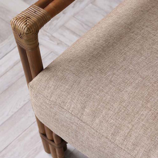 籐 ソファ 2人掛け クッション付 アジアン家具 Breeze 幅122cm （ 籐製