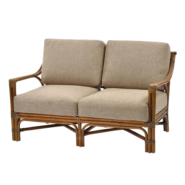 籐 ソファ 2人掛け クッション付 アジアン家具 Breeze 幅122cm （ 籐製