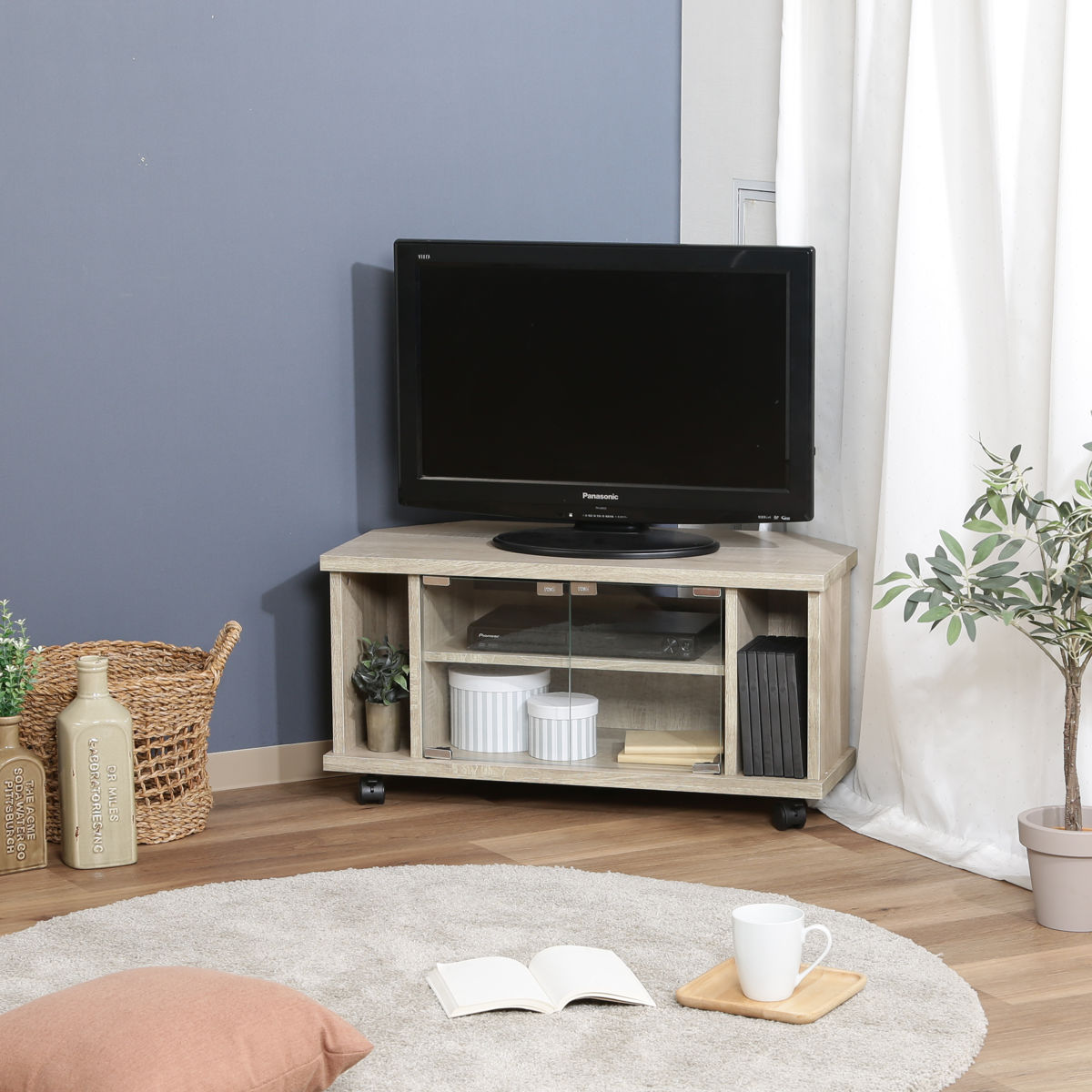 不二貿易（Fuji Boeki） テレビ台 幅78.5cm コーナー型 北欧風