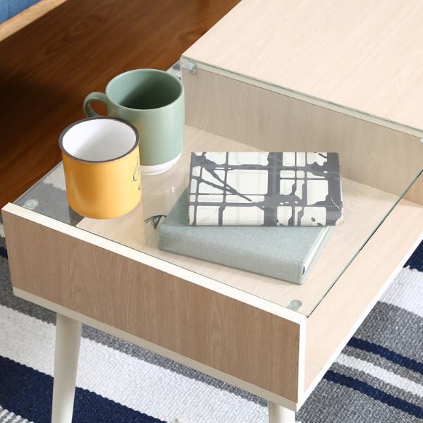 不二貿易（Fuji Boeki） センターテーブル 幅80cm ガラス 木製