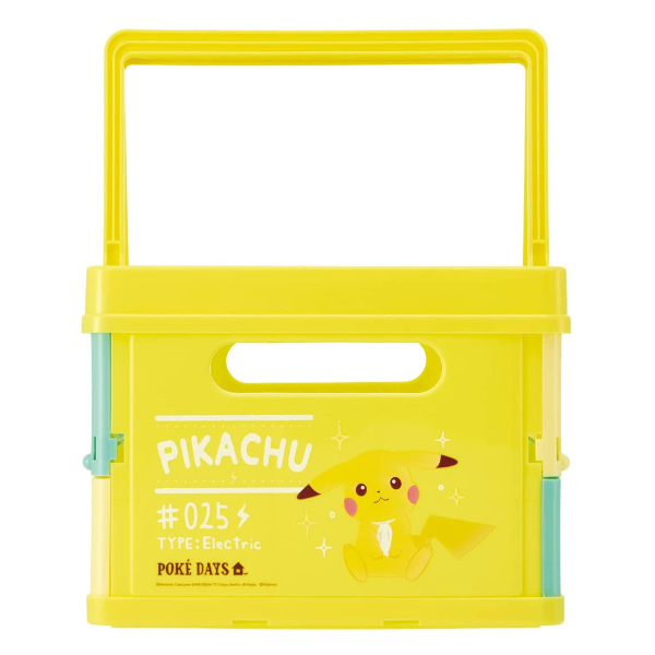 初期　ピカチュウ　ポケモン　ハンドルつき折りたたみバスケット　ポケットモンスター スケーター コンテナ 折りたたみ 収納ボックス ポケットモンスター