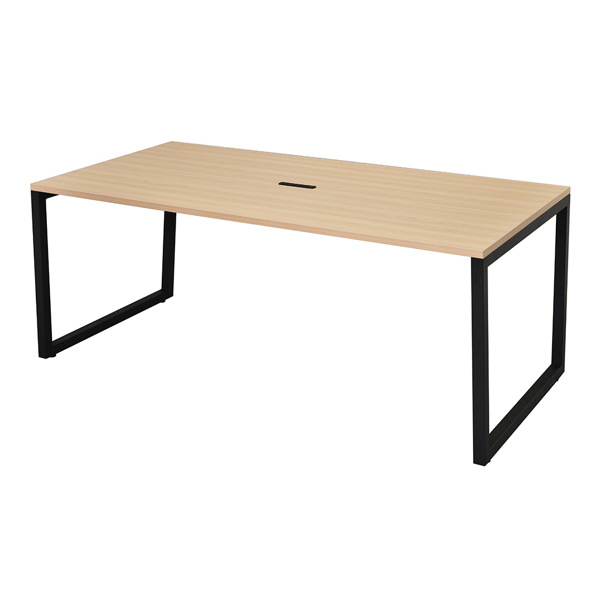 （法人限定） ミーティングテーブル 幅180cm ナチュラル オフィス テーブル デスク コンセント スチール脚 ロの字脚 （ 会議用テーブル 幅 180 打合せ ）｜interior-palette｜02