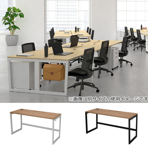 （法人限定） デスク 幅140cm 奥行60cm ウォルナット オフィス オフィスデスク コンセント 配線 つくえ （ パソコンデスク ワークデスク フリーアドレス ）_10
