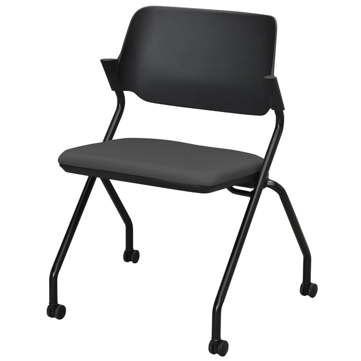 オフィスチェア　黒い椅子 ４個 アール・エフ・ヤマカワ オフィスチェア 4脚セット 座面高47.5cm