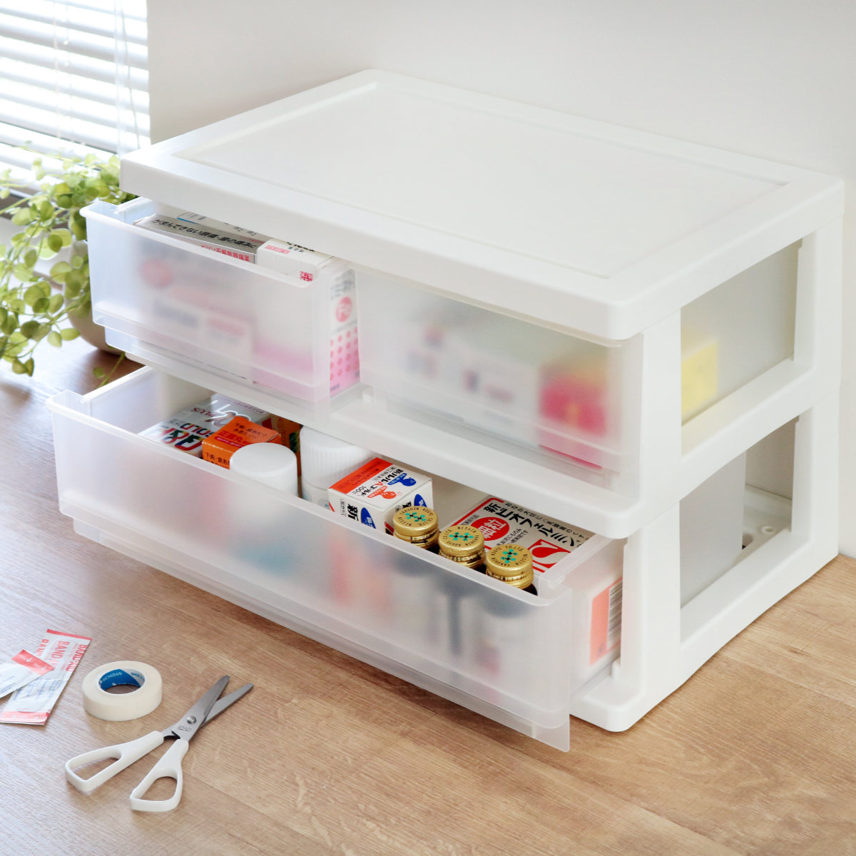 収納ボックス コワケース 2段 卓上 引き出し レターケース H2F1