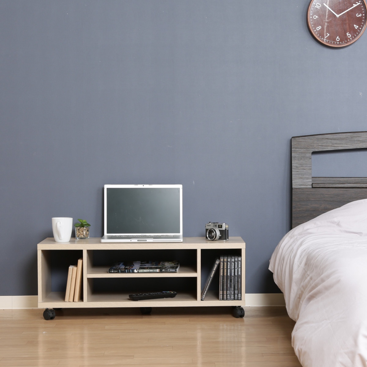 不二貿易（Fuji Boeki） テレビ台 幅89cm キャスター付 木製 オープン