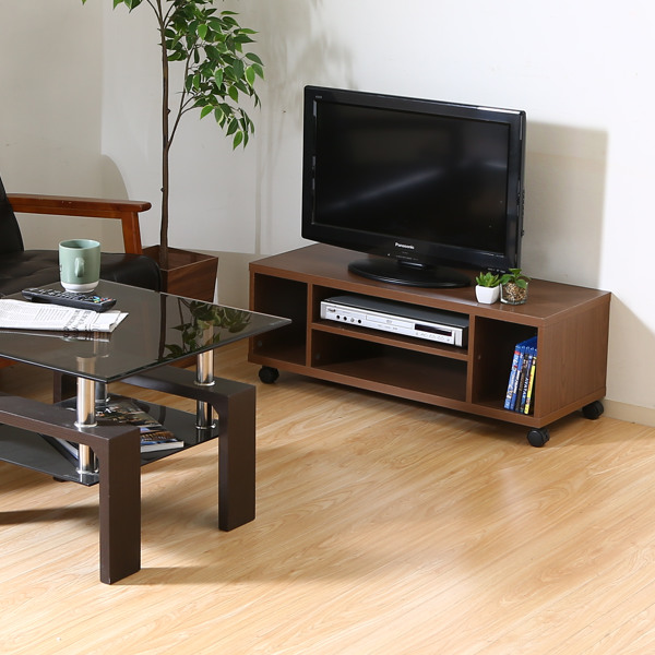 不二貿易（Fuji Boeki） テレビ台 幅89cm キャスター付 木製 オープン