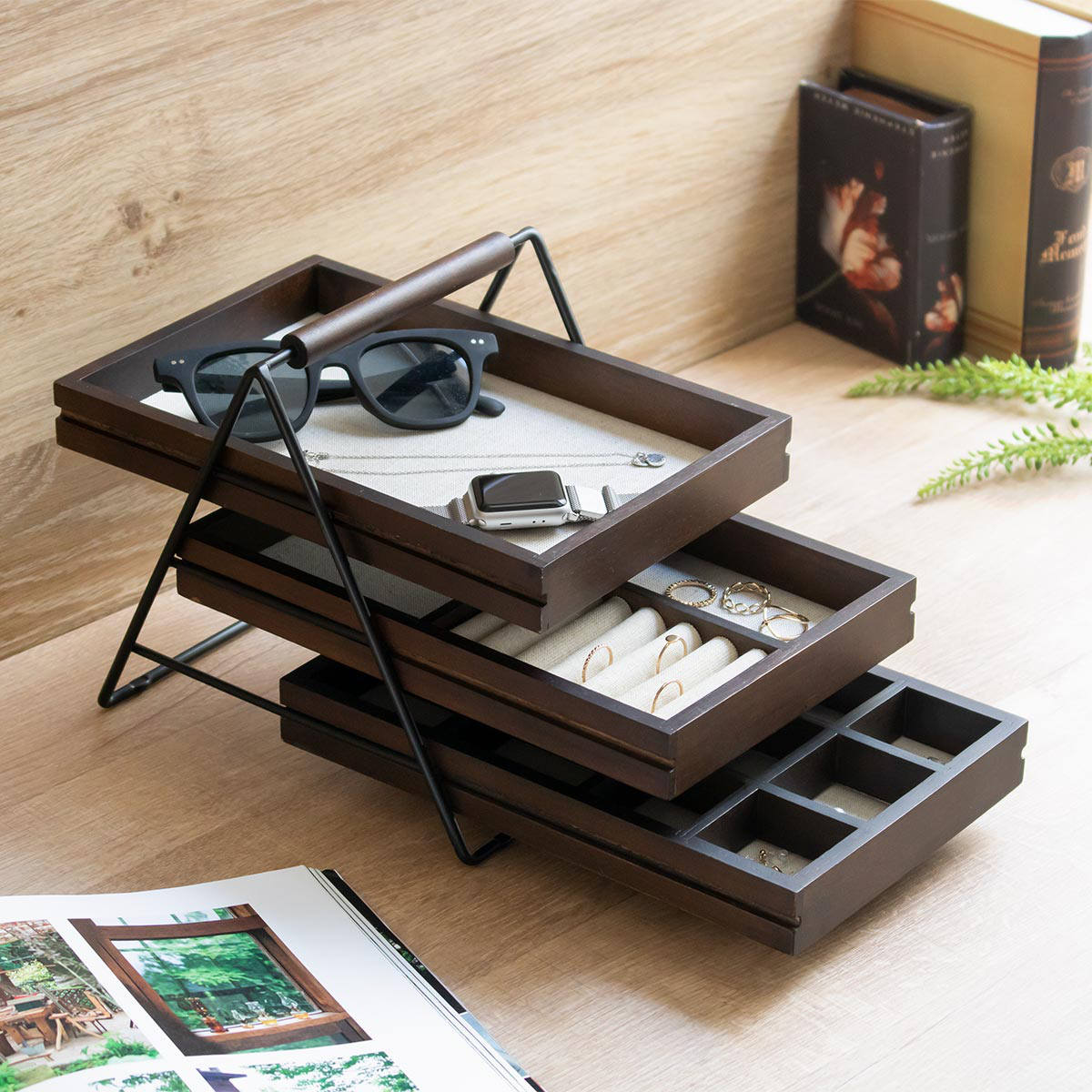 Umbra（アンブラ） ジュエリーボックス 3段 テラス ジュエリートレー