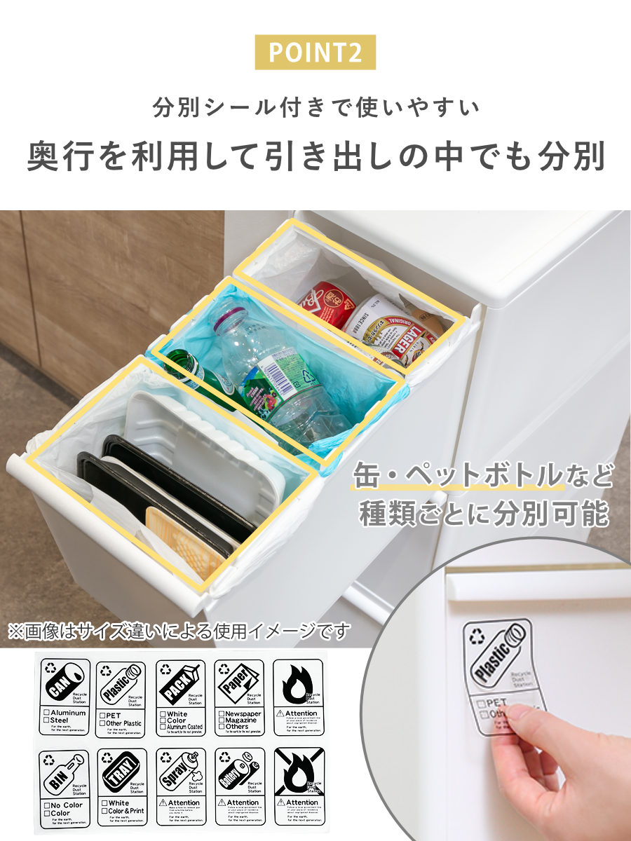 Like-it（ライクイット） ゴミ箱 50L 2段 分別 引き出しステーション