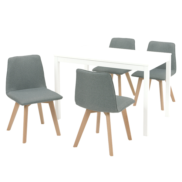 HAGiHARA（萩原） ダイニングセット 4人 5点セット ホワイト