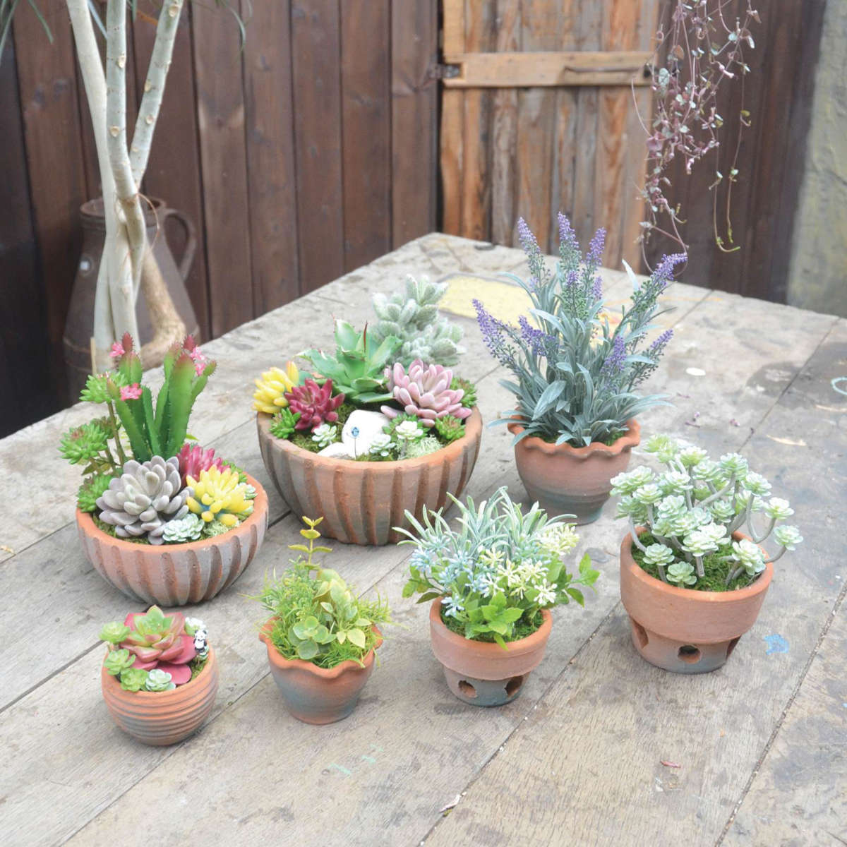 テラコッタポット✳︎植木鉢✳︎陶器観葉植物　花柄 プランター 鉢植え テラコッタポット B 3個入 L （ 植木鉢 プラント