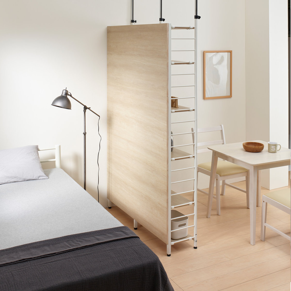 弘益 突っ張り 間仕切りラック 幅117.5cm つっぱり ラック 収納