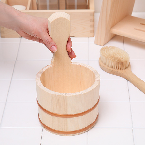 市原木工所 木製手桶 余湯派 風呂片手桶 おけ 片手おけ 木製 桶 お風呂