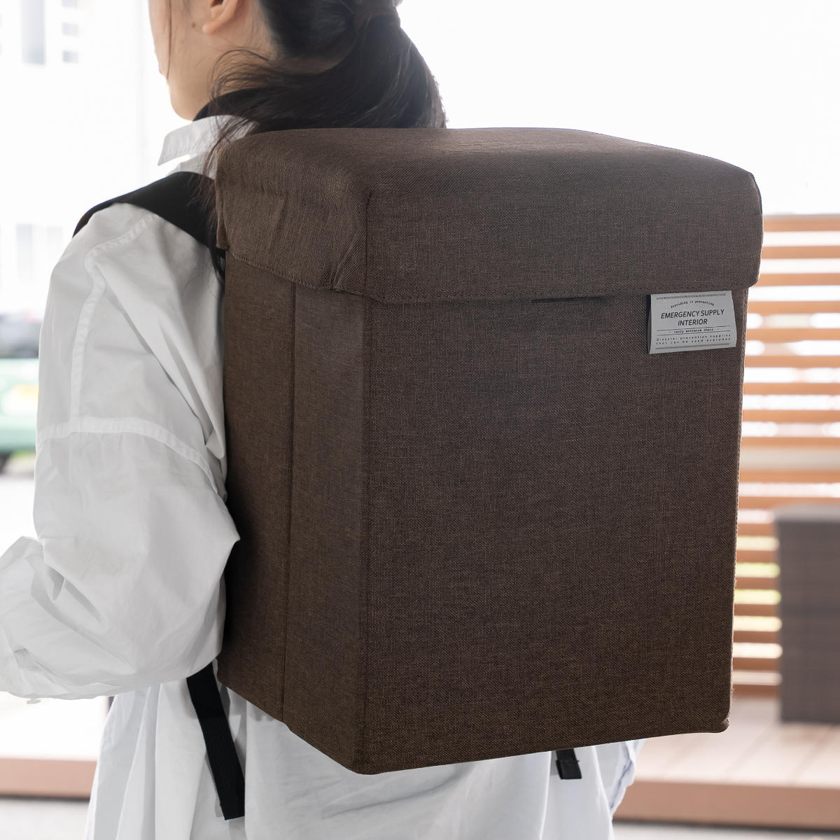 防災バッグ 防災リュックになる玄関チェア 防災用品 防災 リュックのみ ( 防災グッズ 災害用品 防災リュック 大容量 スツール 玄関チェア )