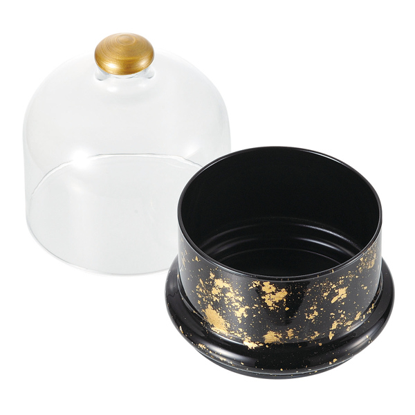 フードドーム M M.STYLE 彩漆 漆黒 食器 和食器 ガラス （ 小鉢 リッド 蓋 料理 ドーム フードカバー 蓋付き小鉢 カップ 前菜皿 ガラス製 トルコ ） | M.STYLE | 03