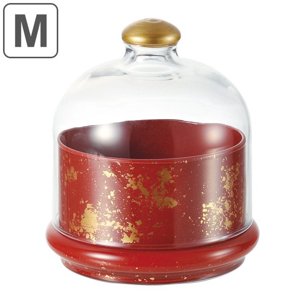 フードドーム M M.STYLE 彩赤 漆黒 食器 和食器 ガラス （ 小鉢 リッド 蓋 料理 ドーム フードカバー 蓋付き小鉢 カップ 前菜皿 ガラス製 トルコ ） | M.STYLE